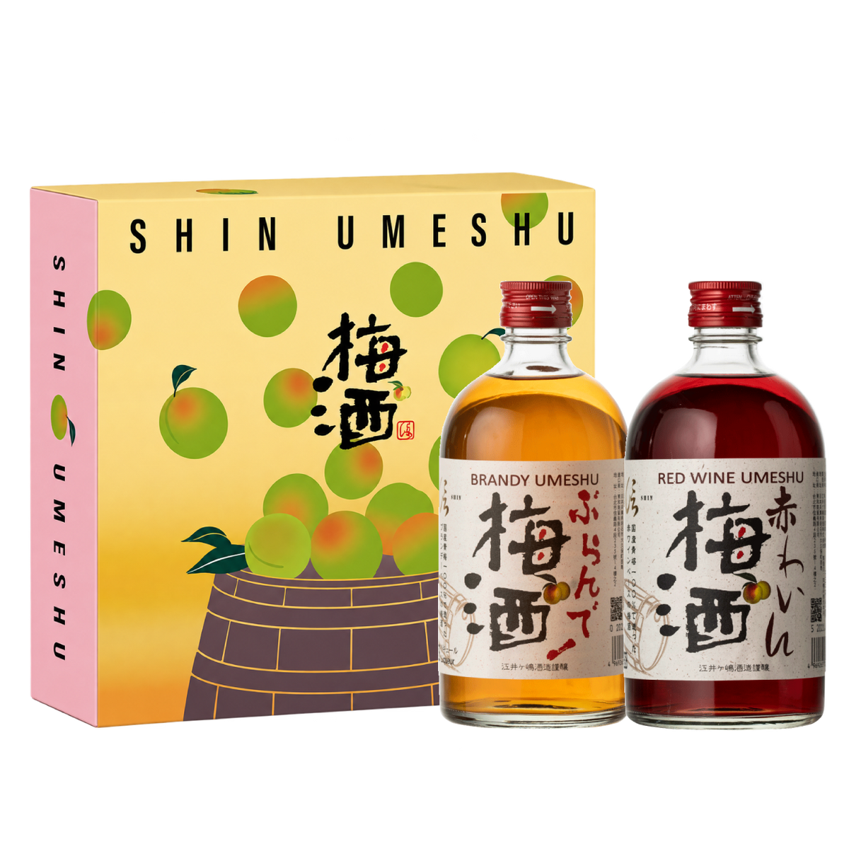 信梅酒雙瓶禮盒 紅酒梅酒 × 白蘭地梅酒