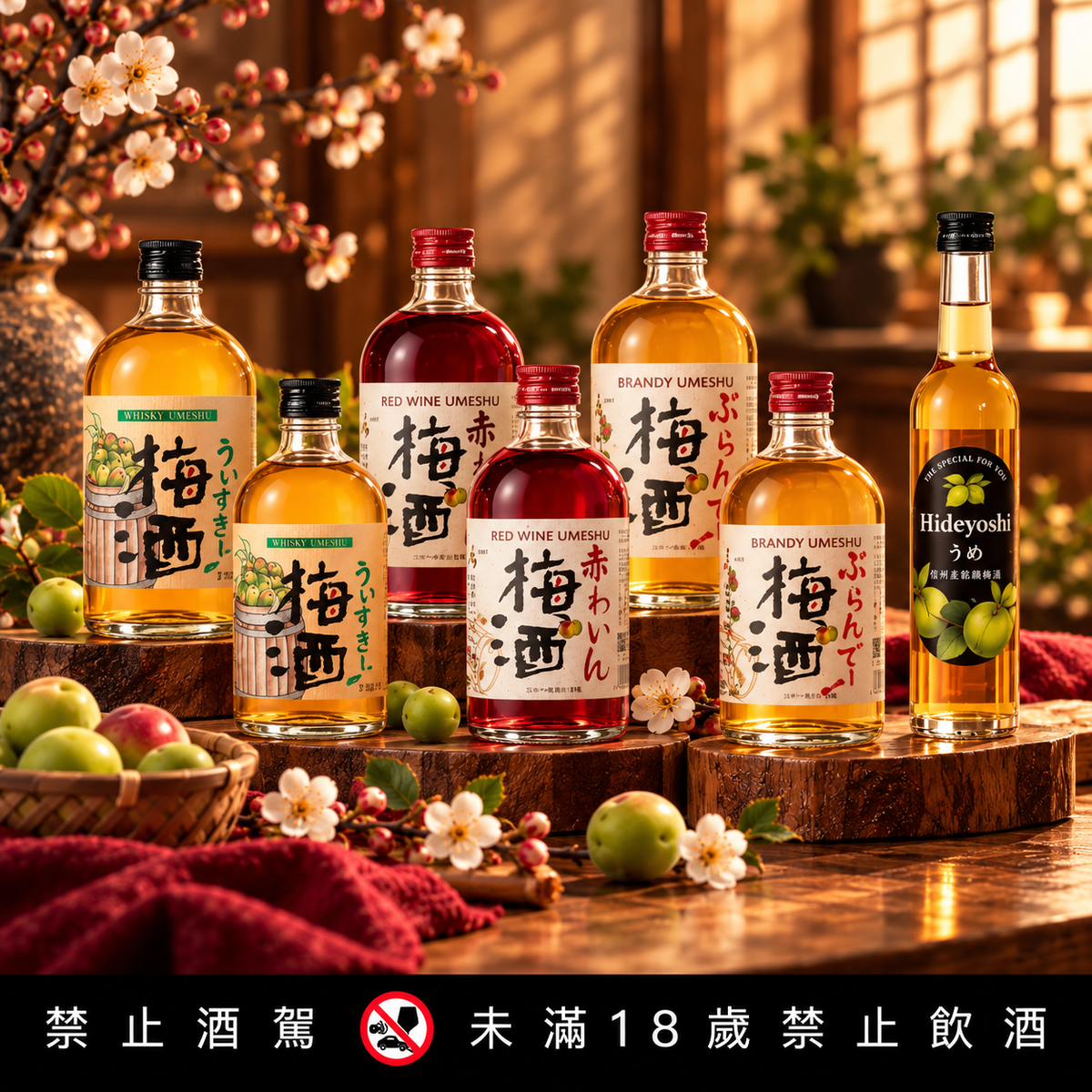 信 SHIN 梅酒系列 任選六瓶分享組｜加贈秀吉純米梅酒【原價$4,140 網站特惠價$3,450】