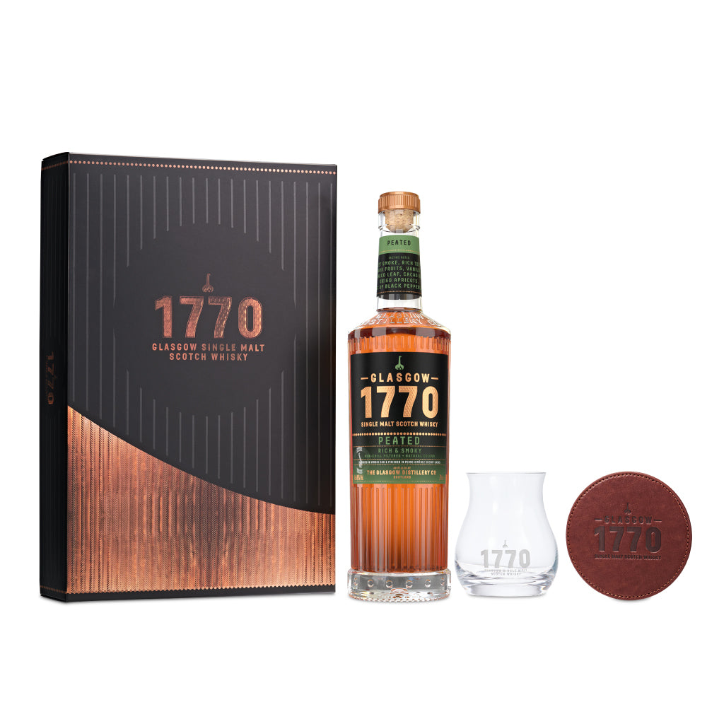1770 Glasgow 蘇格蘭單一麥芽威士忌 泥煤風味版 雷雕水晶杯禮盒
